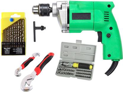 Shopper52 DRL13B41PSNP Special Combo Offer! Powerful Drill Machine With 13Pcs Drill Bit Set And 41 Pcs Toolkit Screwdriver Set With Snap Grip - DRL13B41PSNP