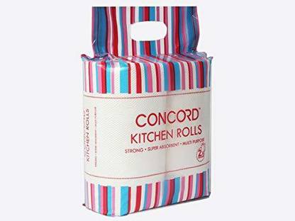 Concord KITCHEN PAPER ROLL | 60 PULLS X 2 OR 4| 2 PLY | MULTIPURPOSE KITCHEN TISSUE PAPER ROLL (PACK OF 2)