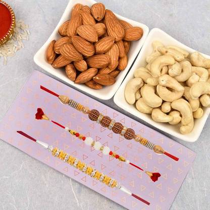 Dryfruit Rakhi combo AH-KH-AD कॉम्बो