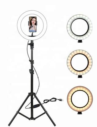 Webilla Selfie Ring Light With Tripod Stand and Phone Holder Dimmable LED Circle Lights Lighting For Photography Vlogging Makeup Video Ring Flash
