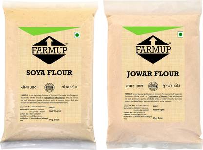 FARMUP Soya Flour : 1 KG + Jowar Flour : 1 KG