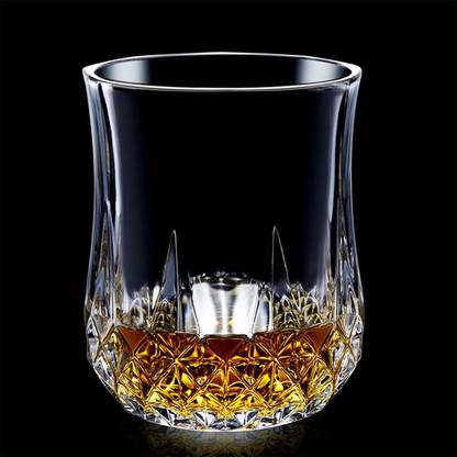 D&C Enterprise (Pack of 6) Classic Crystal-Clear Diamond Design Whiskey Glass Set for Water, Juice, Beer, Wine and All Cocktails (Set of 6, 250ml) Glass Set Whisky Glass
