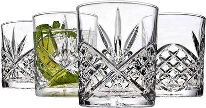 Coozico (Pack of 4) Whiskey Glass , 320 ML Old Fashioned Rocks Glasses Tumblers, Glassware for Cocktail Scotch, Bourbon, Gin, Voldka, Brandy SET 4 Glass Set Whisky Glass