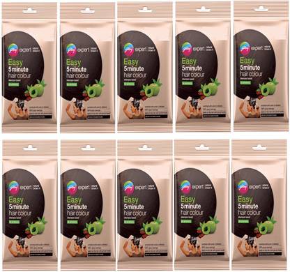 Godrej Expert Natural Brown 4 Easy 5 Minute Hair Color Shampoo Based 10X20ml , Multicolor