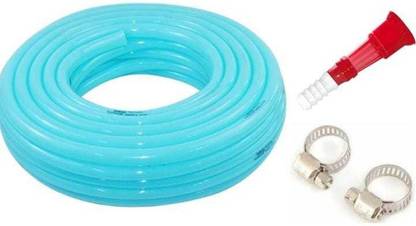 sky enterprises 10 Meter CLAMP RING PREMIUM QUALITY Hose Pipe For Multipurpose Use Flexible Water Pipe/PVC Pipe/Garden Pipes with Hose Connector Hose Pipe
