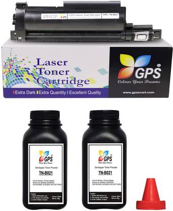 GPS Colour Your Dreams B021 for TN-B021 Toner Cartridge Compatible with HL-B2000D, B2080DW, DCP-B7500D, B7535DW, MFC-B7715DW { Pack Of 1 Pcs Toner + 2 Bottle Refill Toner Powder With Nozlle 80.Gm Each. } Black Ink Toner
