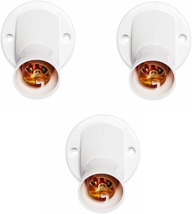 JELECTRICALS Deluxe angle Batten Holder Pack of 3 Polypropylene Light Socket