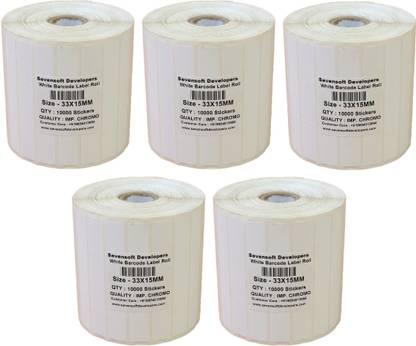 Sevensoft Developers Self-adhesive 3 UP Chromo 4" Diameter Roll (Use Black Ribbon to Print Stickers) Paper Label