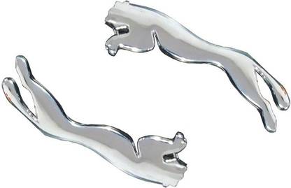 Adhvik 11 cm (11 CM Size) Chrome Finish/Plated Luxury Jaguar Side Badge Logo/Decal Emblem 3D Adhesive Sticker For Bikes And Cars Windows/Glass/Windshield And Doors Self Adhesive Sticker