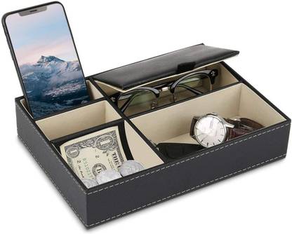 KeepCart men valet organizer tray is nice for dressers, nightstands and table-tops Valet Tray Organizer Vanity Box