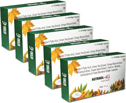 Lilly Touch Nutrinol-4G For Healthy Heart,Body, Energy Booster & Brain Sharpner Softgel