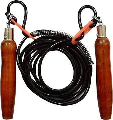 Decon Skipping Rope Wooden Handle - Adjustable Rope (Length: 260 cm) Freestyle Skipping Rope