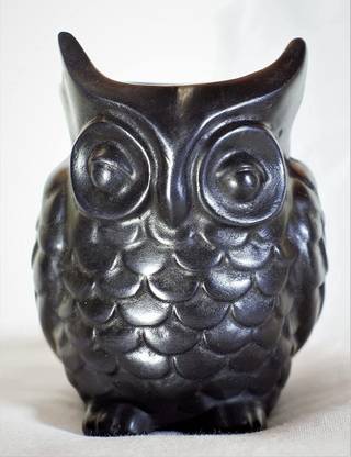 Inara Creation Owl Ashtray for Home Office and Bar Black Polyresin Ashtray