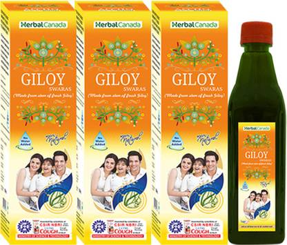 Herbal Canada Giloy Ras | 1500 ML- Pack Of 3| Immunity Booster | Good For Liver Health | Helpful to Remove Toxin | 100% Natural (500 ML)