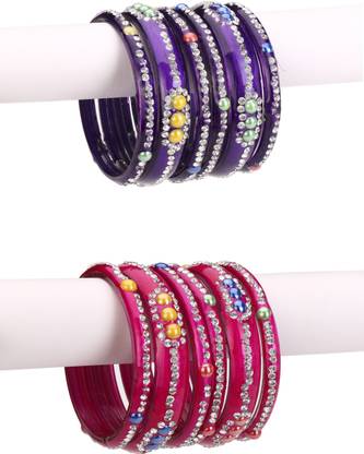 Glass Beads, Crystal Bangle Set