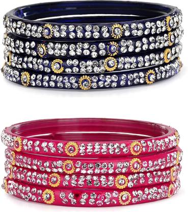 Glass Beads, Crystal Bangle Set