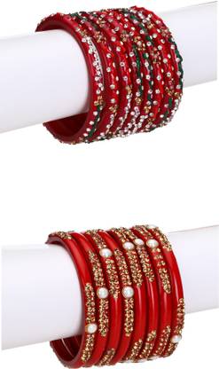 Glass Beads, Crystal Bangle Set