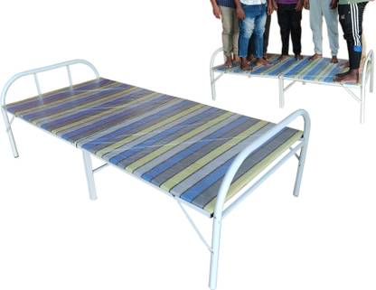 OET European Standard Heavy Duty Foldable Cot with Wood Board and Thick Metal Pipe (CT90R ) Solid Wood Single Bed