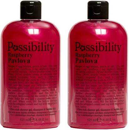 Possibility Raspberry Pavlova Ultra Rich Shower Gel, Shampoo & Bubble Bath 525 ML Each