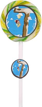 TOON POPS Swirl Lollipops - 7th Birthday - Pack of 60 - Large Size - 2.5 inch Dia Round Assorted Fruity Flavours Lollipop