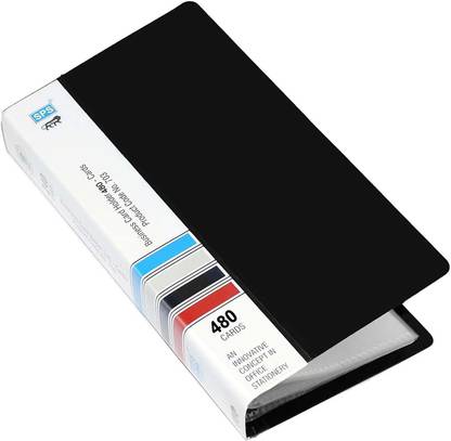 WeKonnect Black Business Visiting Card Book Case Organizer, Portable Holder Binder File Sleeve Storage, Holds 480 Card Holder