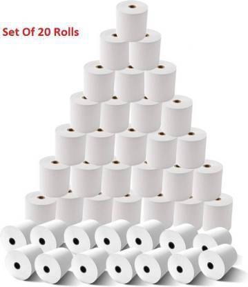 True-Ally 57MM x 25 mtr (2Inch) (55 GSM) Thermal Paper roll Ideal for Billing, POS Machine (TA-POS5725) (Pack of 20 Rolls) (57mm x 25mtr - 20 Rolls) Unruled 57 mm x 25 Mtr 55 gsm Thermal Paper