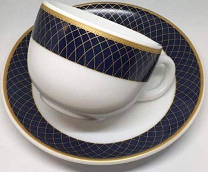 DULARIYA Pack of 12 Opalware opalware laopala regent blue cup and sauce set 140 ml