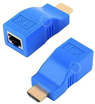 TERABYTE HDMI Adapter 512 m HDMI to RJ45 Network Cable Extender Cat 5E/6/6E HD Converter Adapter Repeater over Cat 5E/6/6E Support 1080p up to 30m Transmission Distance, HDMI Extender by Ethernet LAN Cable TX/RX Adapter
