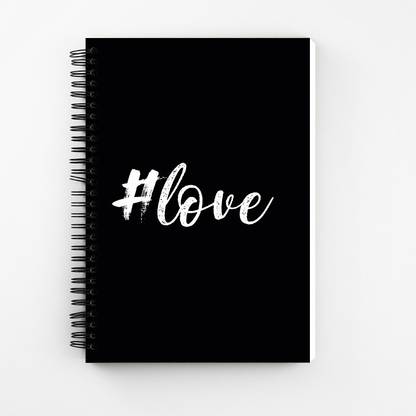 Art Bundle Love Typography A5 Size Wiro Bound Spiral Notebook Diary ( 90 GSM Natural Shade Paper ) A5 Note Book Unruled 160 Pages