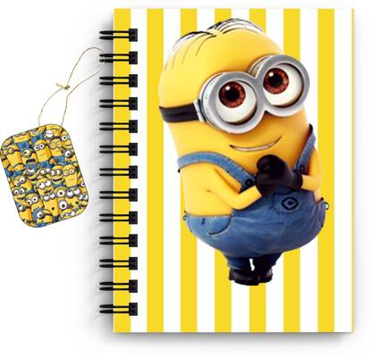 DI-KRAFT Minions Character Printed Diary/Notebook with Bookmark A5 Diary Unruled 160 Pages