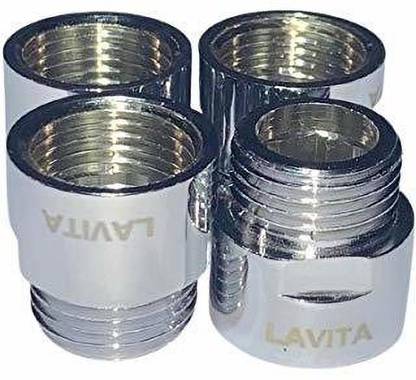 LAVITA Bathware Brass Extension Nipple 1 Inch Bathroom Accessories pack of 4 pieces| 1" Extension Nipple - Thread Size inner 15mm (1/2”) , thread size outer 15mm (1/2”) . 100% Brass , Unbreakable , CP Polished 1 Inch Faucet Nozzle