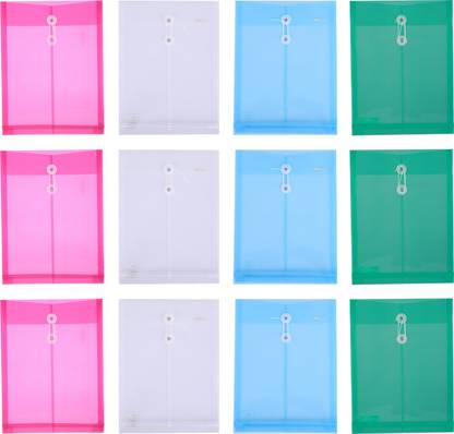 Deli PP material W5511 File Bag with Vertical String Opening, Pack of 12