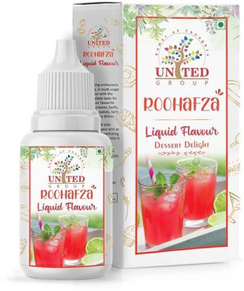 United Group Roohafza Flavour | Vegan, Gluten-Free | Liquid Food Essence/Extract for Baking, Sweets & Drinks - 25ml (for Ice Creams) Mixed Fruit Liquid Food Essence