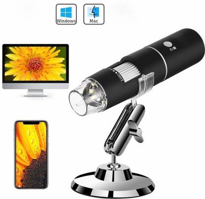 Auslese 40 to 1000x USB 2.0 8 LED Digital Microscope Magnification Endoscope Mini Camera with Metal Stand Magnifier zoom Refracting Telescope Cross-polarised Light Dermatoscope