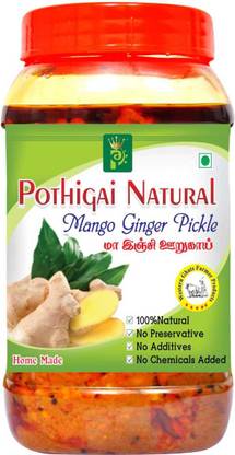 POTHIGAI NATURAL Mango Ginger Pickle 250g Pure Home Made Pickle / No Additives / No Preservatives/ 100% Natural made Ginger, Mango, Carrot, Lime, Turmeric Pickle