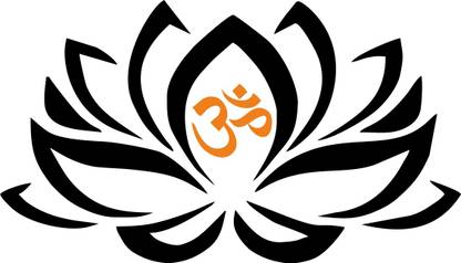 Decoration Designs 48 cm Wall Sticker OM symbol in Lotus Decorative Wall Sticker(48Cm X 84) Self Adhesive Sticker