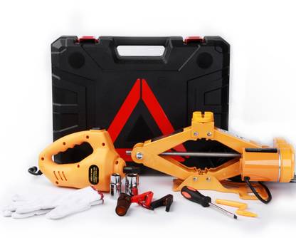 Janvitha JSJS3T 3 Ton Electric Car Jack 12V Scissor Jack Lift with Electric Wrench, Electric Jack for Car Sedan SUV Tire Changing - Max Height 350MM Vehicle Jack