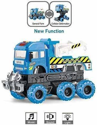 GOODNESS INTERNATIONAL 6x6 Big size Powered Fiction Deformation Unbreakable Vehicle Tow Truck For Kids With Light and Sound/Police Vehicle Toys For kids/Kids Toys/Birthday Gift for toys/Toys for Boys/Toys for Girls