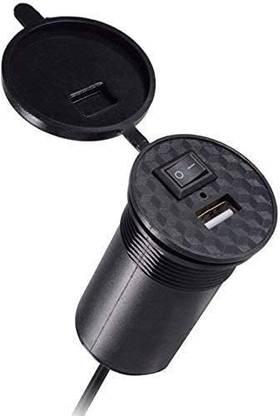 AutoPowerz Mono USB Charger Socket Power Outlet 5V 2 A for Car Motorcycle Mobile with Wire Kit 2 A Bike Mobile Charger