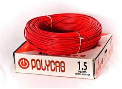 Polycab Pvc 1.5 sq/mm Red 90 m Wire