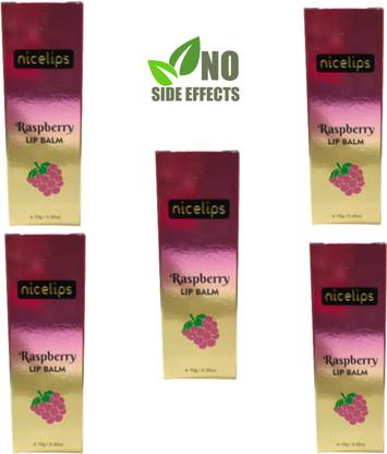 NICE Lip Balm Raspberry Flavour ( 5 × 10gm ) RASPBERRY