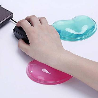 InfiZone Silicone Gel Wrist Rest Cushion Heart-Shaped Translucence Ergonomic Mouse Pad Cool Hand Pillow Effectively Reduce Wrist Fatigue Pain Non Slip Base Mousepad