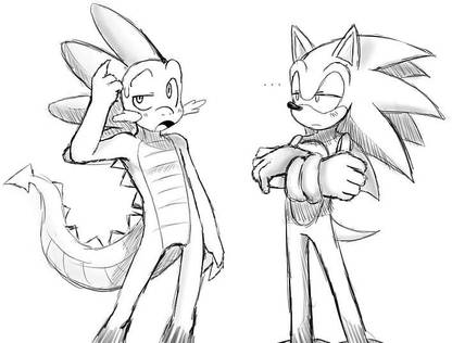 Sonic The Hedgehog Spike Character My Little Pony Crossover Paper Print