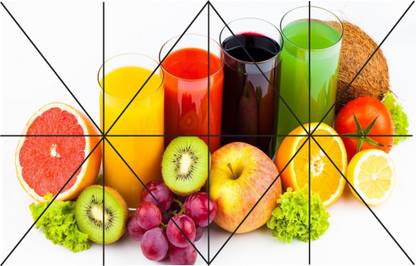 Decoration Designs 46 cm Decoration Desings Waterproof Kitchen Fresh Fruit Juice Wallpaper/Wall Sticker Multicolour - Kitchen Wall Coverings Area ( 46Cm X 69Cm ) Self Adhesive Sticker