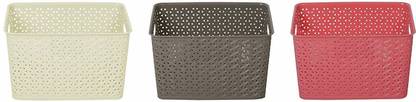 sonickarts Plastic Multipurpose Rectangular Tapered Hollow Mesh Storage Basket Solitaire Storage Basket
