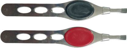 nik city store Amazing black red color Wow heavy Tweezer Eyebrow Plucker new Eye plucking face hair Slant Tip Puller | eyebrow chimti | Pack of 2