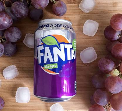 Fanta Grape Flavored Zero Added Sugar Soft Drink Can Imported 330ml Can