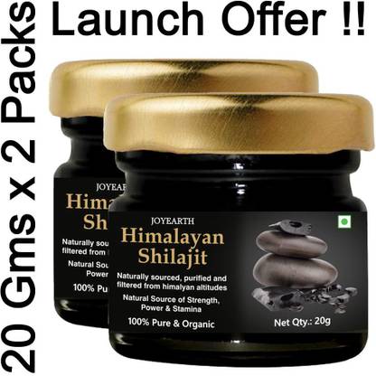 JOYEARTH Shilajit Resin Original, Shilajit Liquid, Shilajit Resin, Himalayan Shilajit Resin 20 gms, 100% Pure, Shilajit Liquid Resin, Shilajit Resin Form, Shilajit Resin (20 gram x Pack of 2)