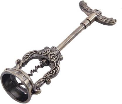 CherryBox Antique/Vintage Design - Stainless Steel Carved Wine Bottle Opener | Handheld Corkscrews - 6 inches Bottle Opener