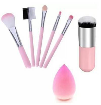 J & F Set of 5 brush with chubby pier with beauty blender